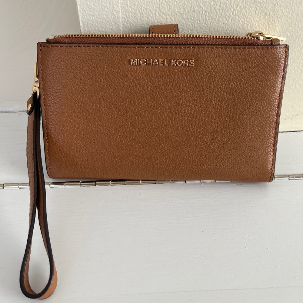 Michael Kors Tan Leather Wristlet